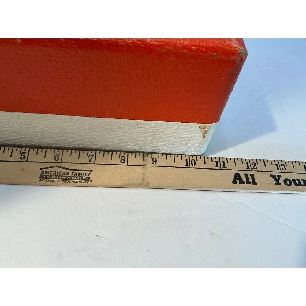 Vintage Imperial 45 RPM Record Case Orange‎ Cream Hardshell Carrying Box Retro